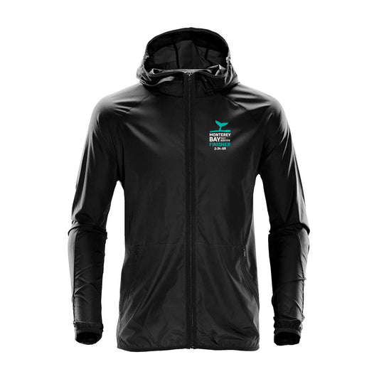 MONTEREY BAY HALF MARATHON FINISHER MEN'S OZONE HOODED SHELL - CUSTOMIZED WITH YOUR TIME