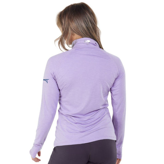 BSIM Women's Sueded Eco 1/4 Zip -Lavender- Embroidery