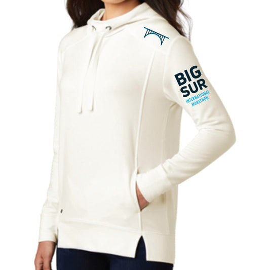 Women's Modal Cowl-Neck Hoody - Ivory Snow - Embroidered