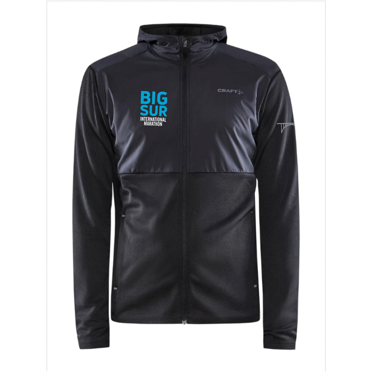 BSIM Men's CRAFT Zip Eco Hooded Shell -Black- Embroidery