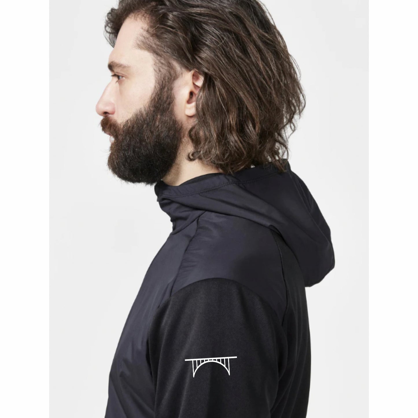 BSIM Men's CRAFT Zip Eco Hooded Shell -Black- Embroidery