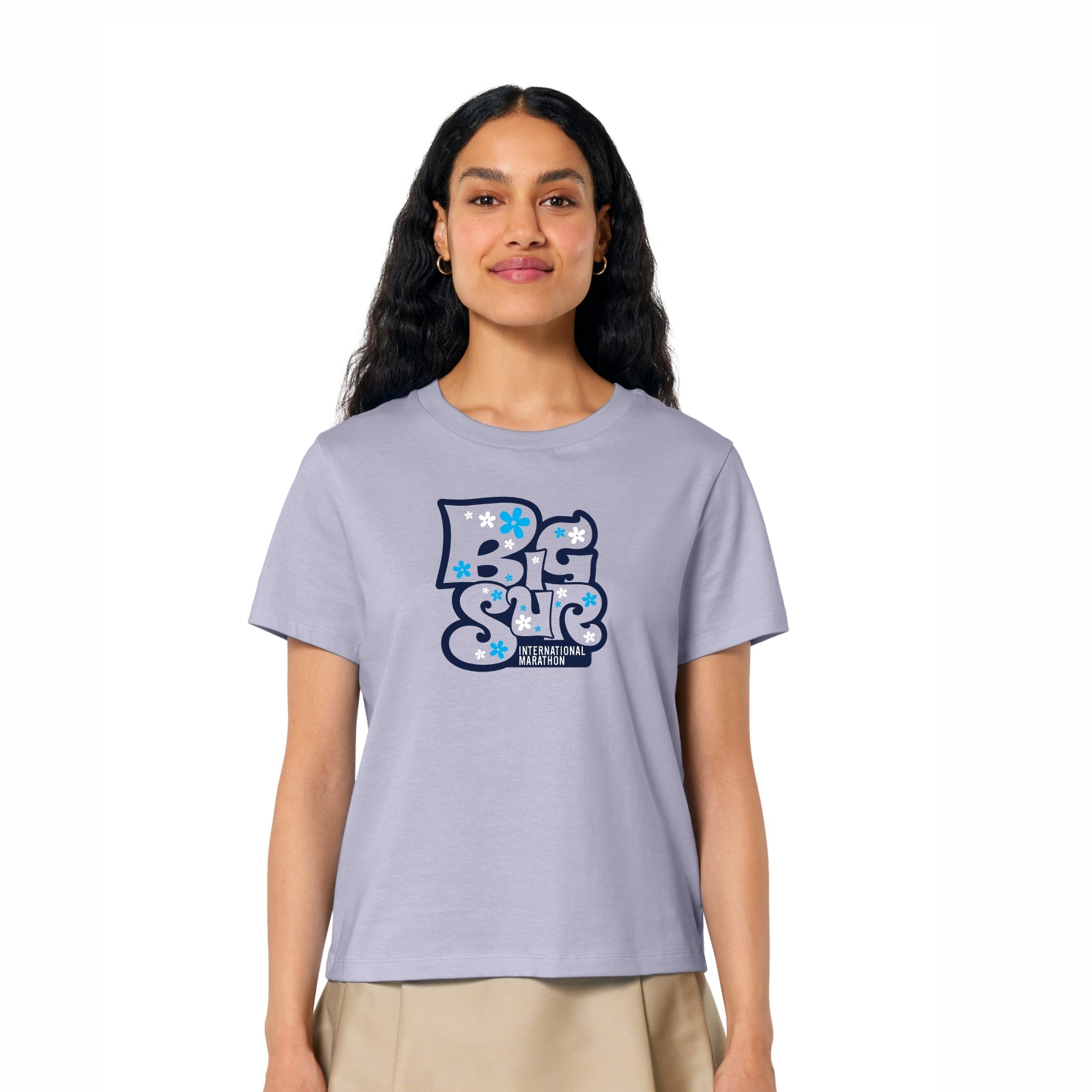 BSIM Women's Organic Cotton Tee -Lavender- Flowers