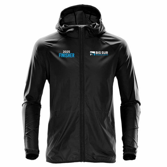 Men's DWR Zip Hooded Shell -Black- 2025 Finisher Embr.