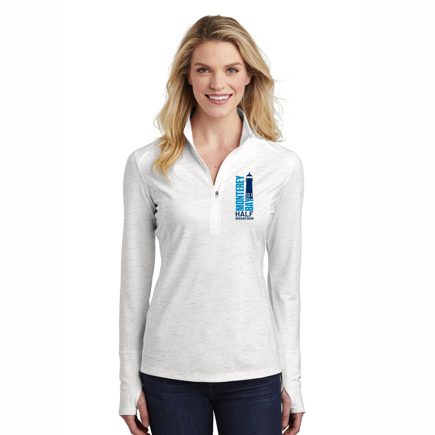 MBH Women's Tech Reflective 1/2 Zip -White- LCP